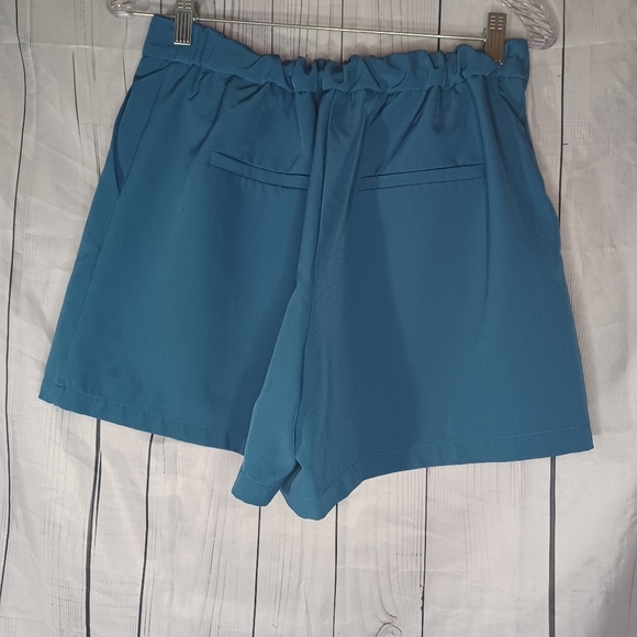 Sincerely Jules High Waist Pleated Blue Shorts - Picture 6 of 11